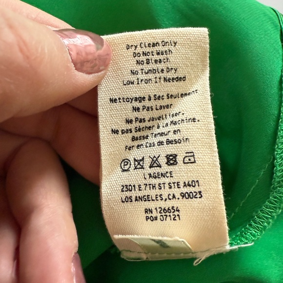 L’Agence Women’s Jasmina Cowl Neck Chain Strap Silk Camisole Grass Green Size M - Picture 6 of 7